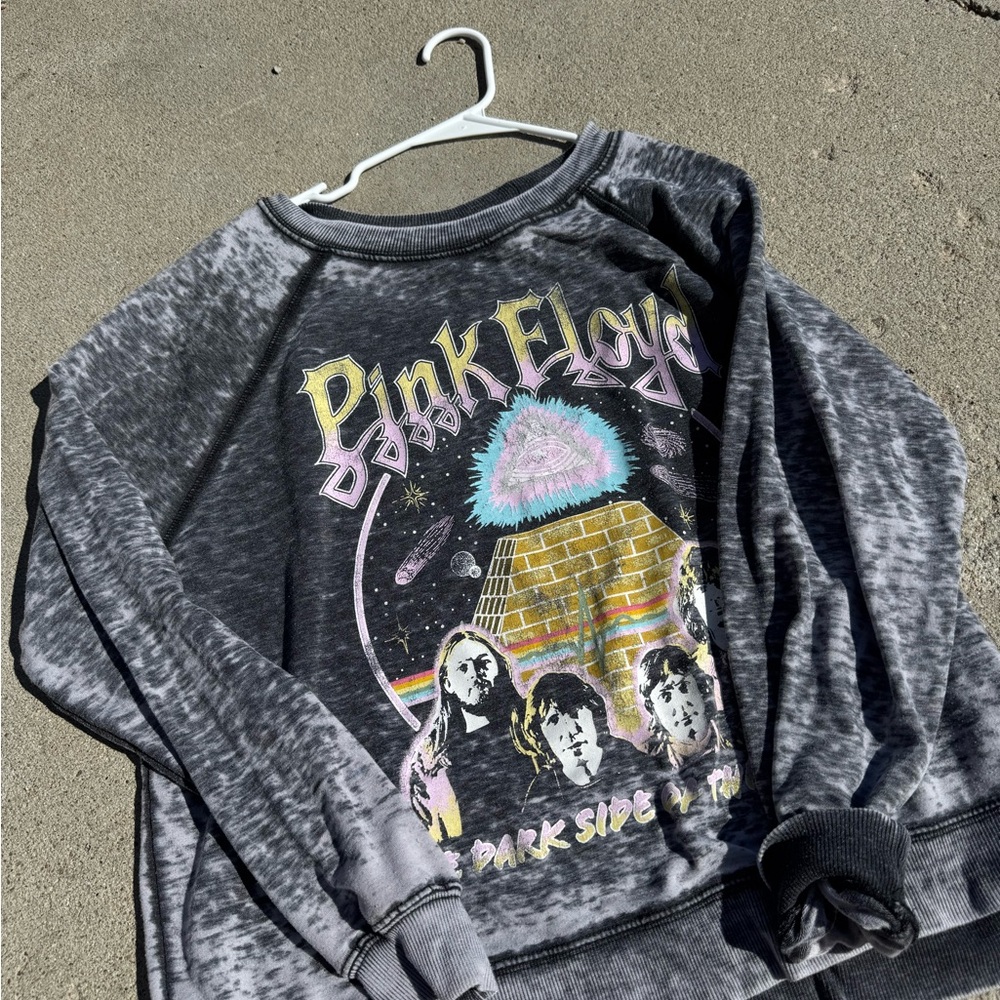 Junk Food Clothing Gray Pink Floyd Sweater